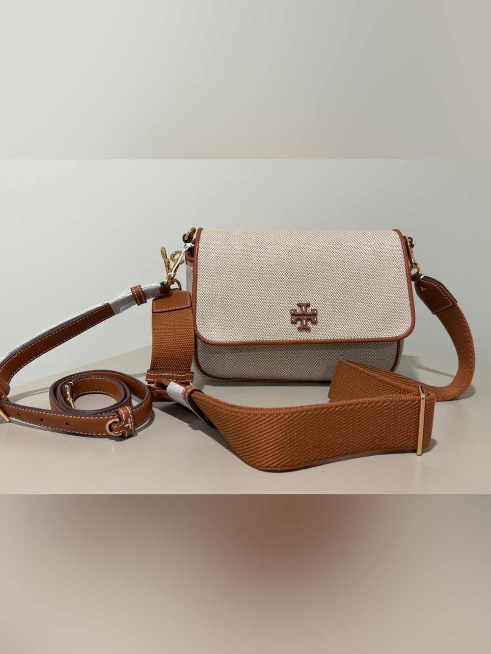 Tory Burch Thea Canvas Flap Shoulder Bag Canvas / Class NWT $525 Listed at $325